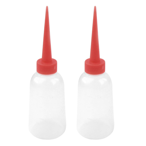 GSFY-2 Pcs 100ml Red Plastic Tip Nozzle Lubricant Oil Squeeze